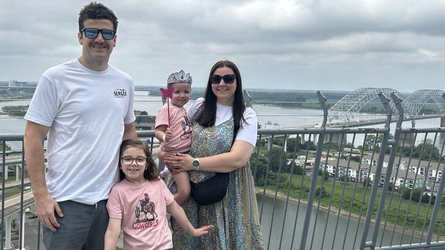 Hailey Valle with her dad Peter, mum Nicole and sister Hannah. Picture: Supplied by family