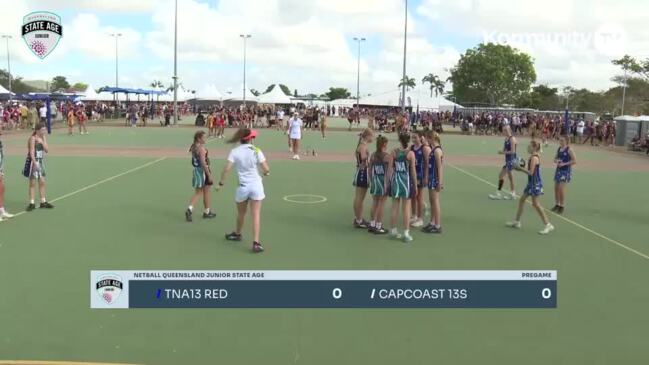 Replay: Netball Queensland Junior State Age Titles Day 1 - Toowoomba Red v Cap Coast (U13)