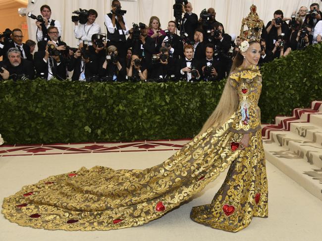 Queen of Hearts and fashion Sarah Jessica Parker is regal in Dolce & Gabbana. Picture: AP