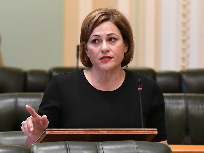 Queensland Labor Member for South Brisbane Jackie Trad during her speech on Thursday. (AAP Image/Dan Peled)