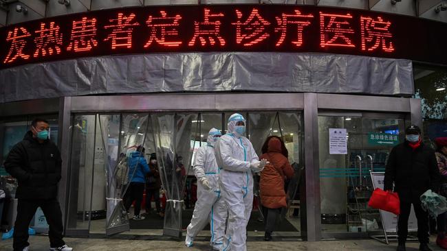 The Wuhan Red Cross Hospital on January 25, 2020, as the city’s health system was being engulfed by the novel coronavirus. Picture: Hector Retamal/AFP