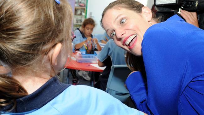 Member for Adelaide and shadow education minister Kate Ellis visits a Sydney primary school last month.