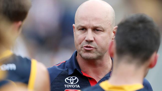 Matthew Nicks won’t coach on Sunday after entering the AFL’s health and safety protocols. Picture: Sarah Reed/AFL Photos