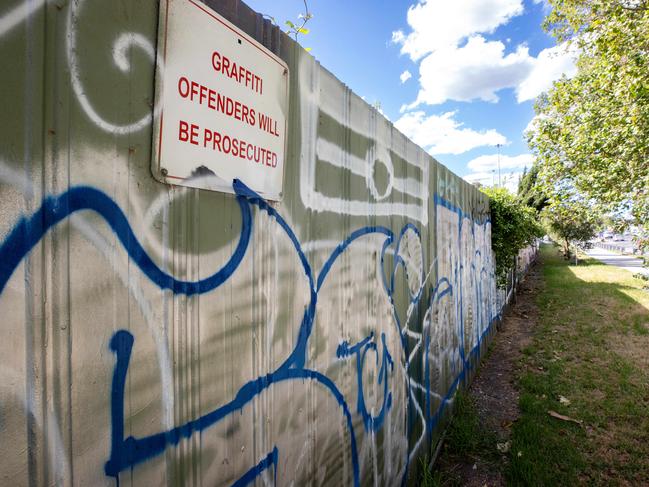 Graffiti in Hoddle Street, Collingwood. Picture: Mark Stewart