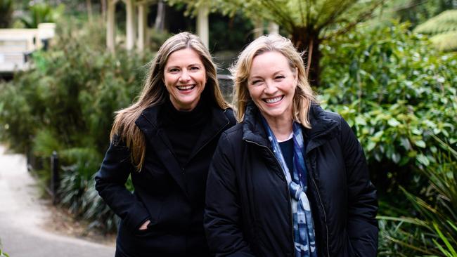 Julia Zemiro with Home Delivery guest, actress Rebecca Gibney. Picture: Mark Tantrum.