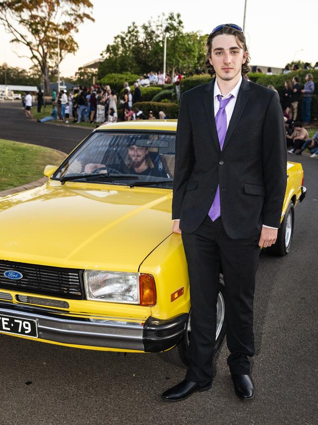 Daniel Mundt arrives at Harristown State High School formal at Highfields Cultural Centre, Friday, November 18, 2022. Picture: Kevin Farmer