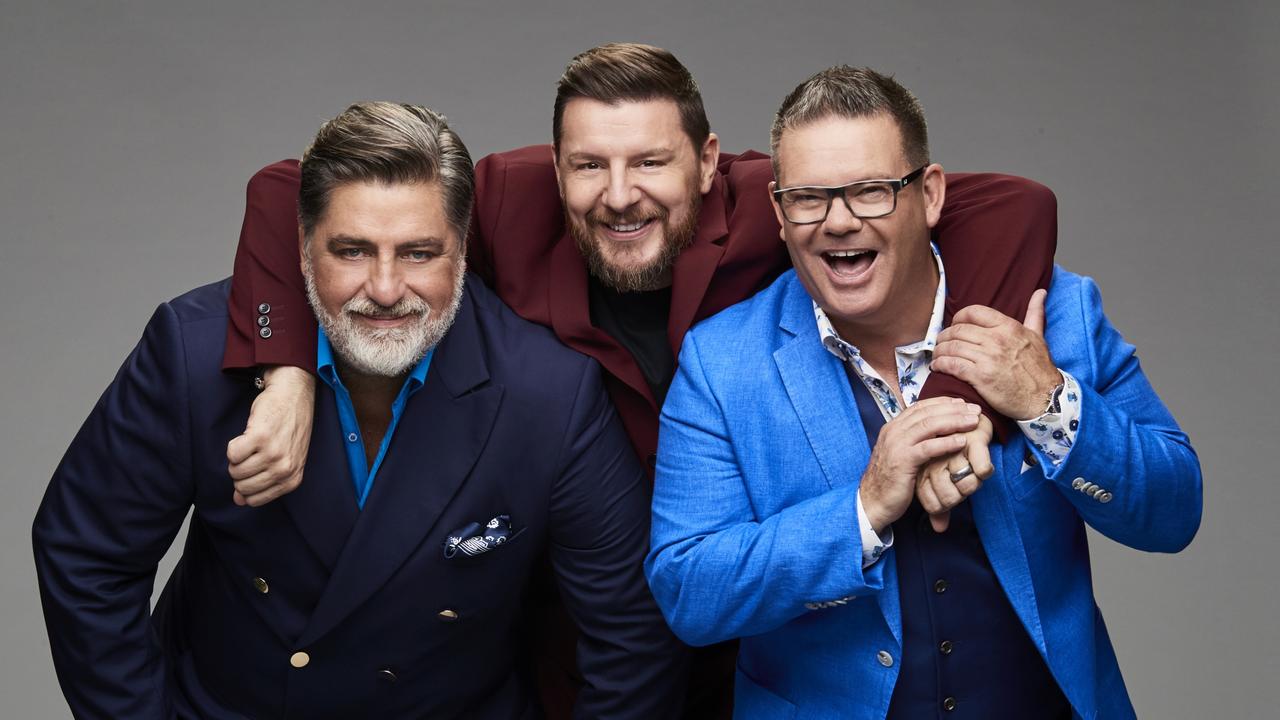 Matt Preston, Manu Feildel and Gary Mehigan team up for Seven's new cooking series, Plate Of Origin. Picture: Supplied/Seven