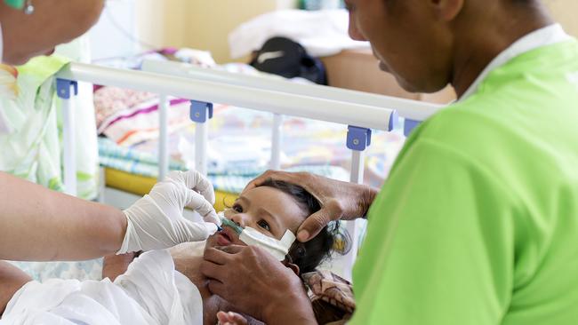 A measles outbreak in Samoa has killed at least 71 people — most of them babies. Picture: AFP