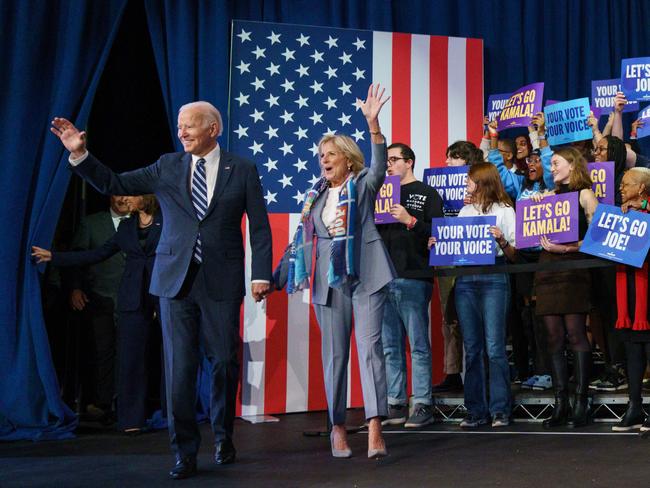 US President Joe Biden and First Lady Jill Biden arrive for an event hosted by the Democratic National Committee to thank campaign workers, at Howard Theatre in Washington, DC. Picture: Mandel Ngan