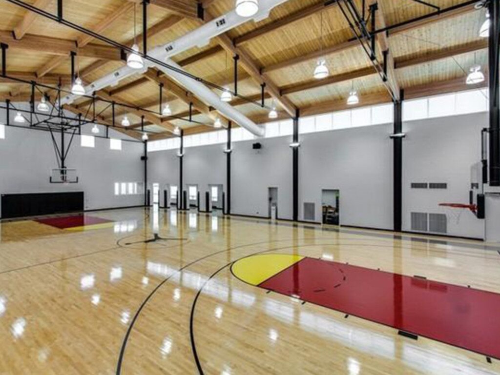 The regulation-size indoor basketball court. Picture: realtor.com