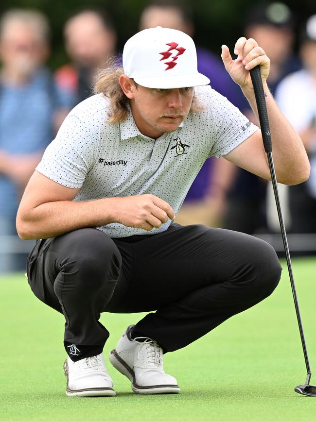 The charismatic Cam Smith lines up a putt. Picture: Bradley Kanaris/Getty Images