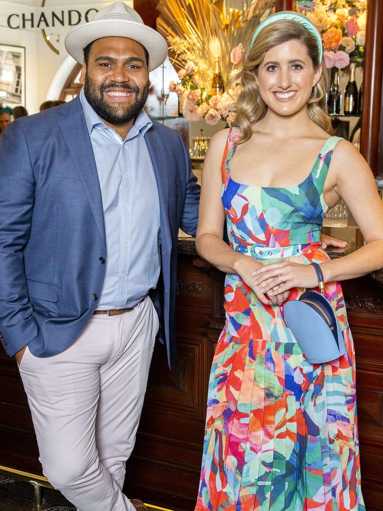Sam Thaiday and Christie Sutherland at Treasury Brisbane. Picture: Richard Walker/AAP