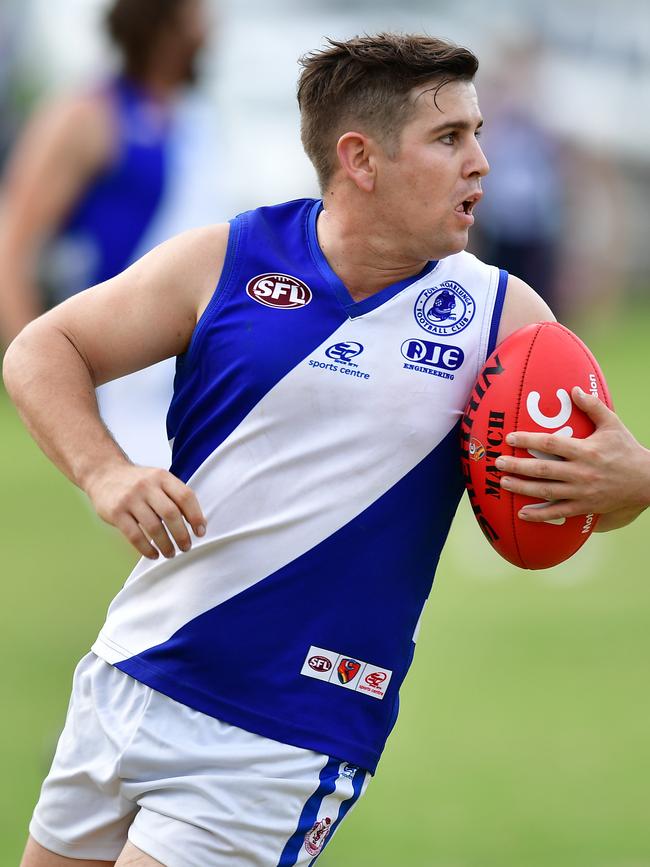 Port Noarlunga’s Daniel Trevena played well against Reynella on Sunday. Picture: Keryn Stevens