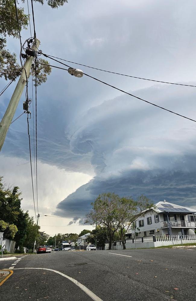 The storm front over Buranda. Picture: Junel Sanchez Jumao-as