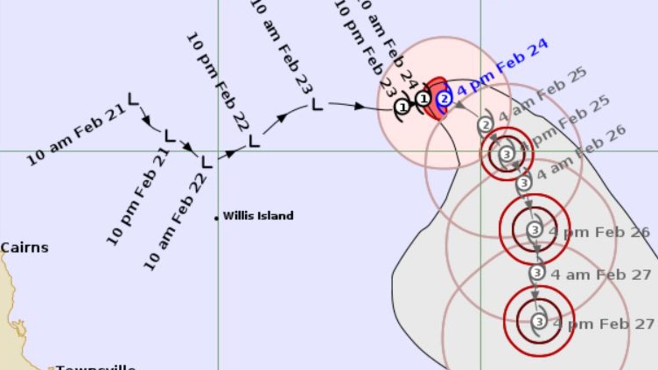 Tropical Cyclone Alfred strengthens to Cat 2