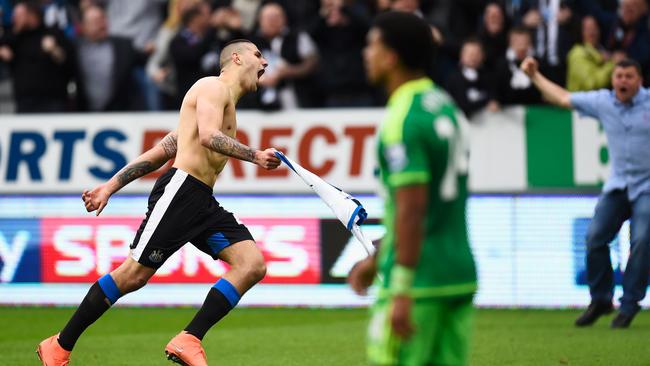 Aleksandar Mitrovic scores.