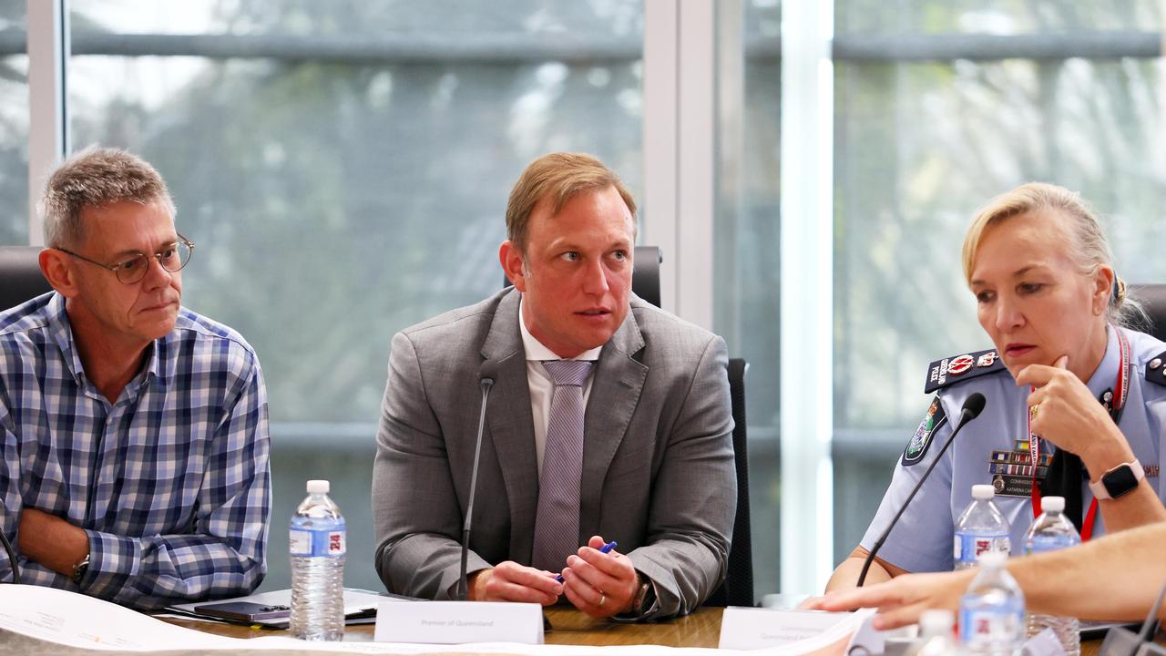 M Miles (centre) said the event had pre-emptively been declared a disaster, which would unlock further assistance from the federal government to clean up the damage. Picture: NCA NewsWire/Tertius Pickard