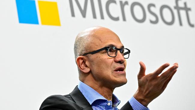 Satya Nadella recently launched Microsoft’s Windows 11 with what was seen as a swipe at Apple and Apple’s control over the App Store. Picture: AFP