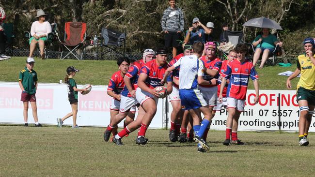 Action galleries of the junior rugby union grand finals, match played at Surfers Paradise Home Ground. Surfers Paradise Dolphins Vs Bond Uni under 18s division. Picture Mike BatterhamAction galleries of the junior rugby union grand finals, match played at Surfers Paradise Home Ground. Surfers Paradise Dolphins Vs Bond pirates under 18s division. Picture Mike Batterham
