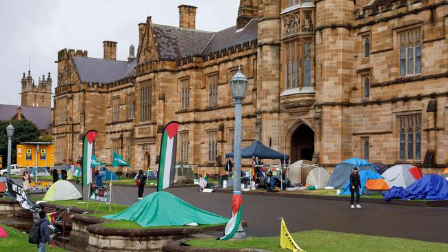 Pro-Palestine encampments mushroomed across Australian universities in 2024. Picture: NewsWire / Max Mason-Hubers