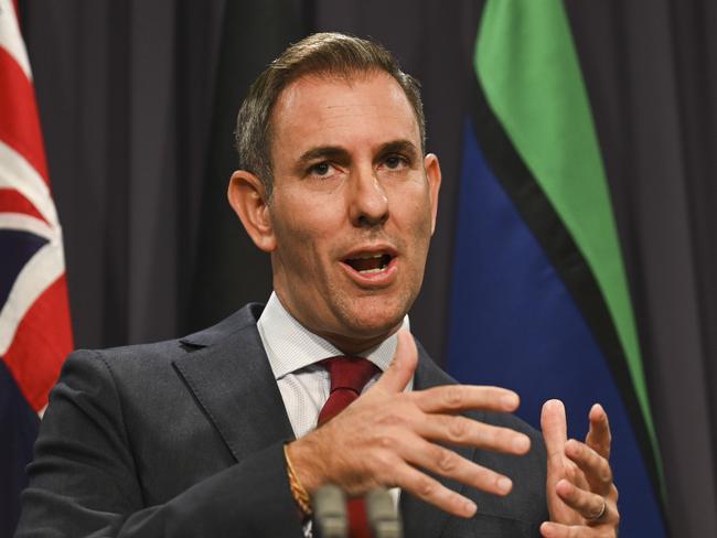 CANBERRA, AUSTRALIA - APRIL 17: Treasurer Jim Chalmers holds a press conference at Parliament House in Canberra. Picture: NCA NewsWire / Martin Ollman