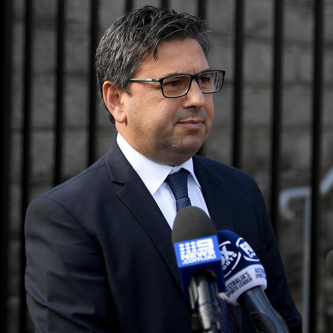 Cronulla-Sutherland Sharks CEO Dino Mezzatesta’s bid to join the board of NSWRL was blocked. AAP Image/Dan Himbrechts