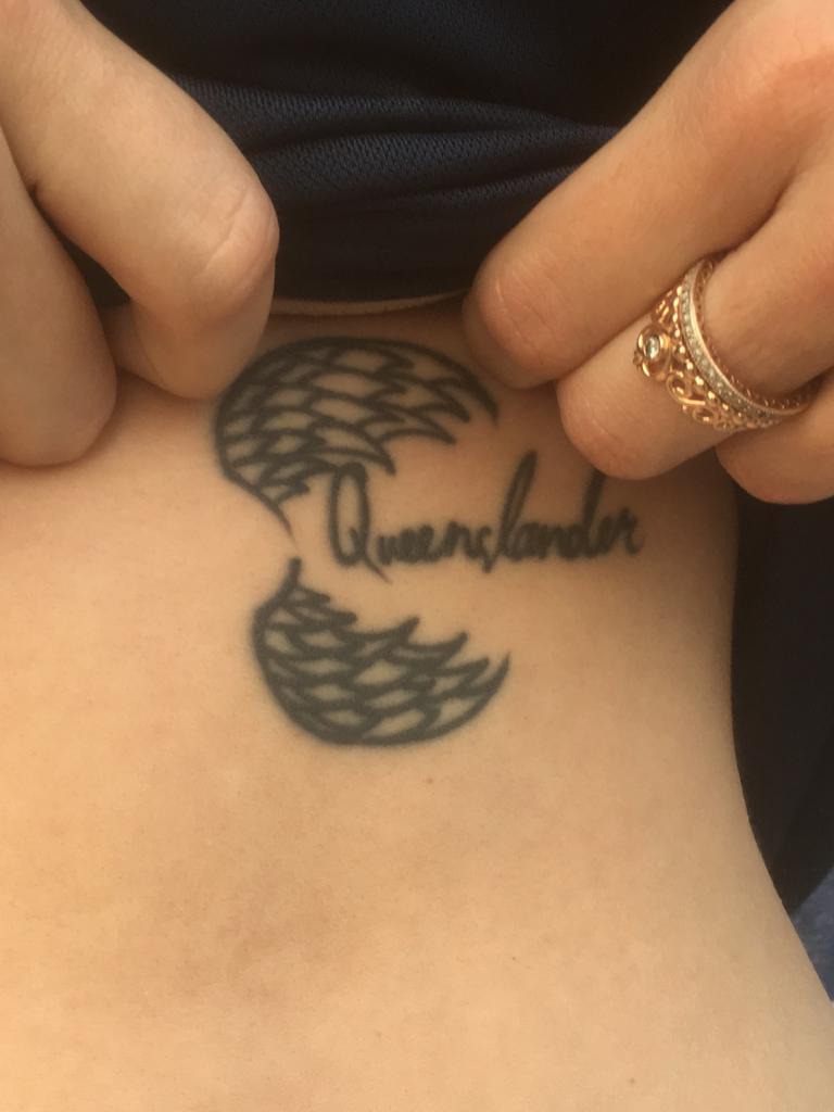 Taylor Holliday's Johnathan Thurston inspired tattoo.