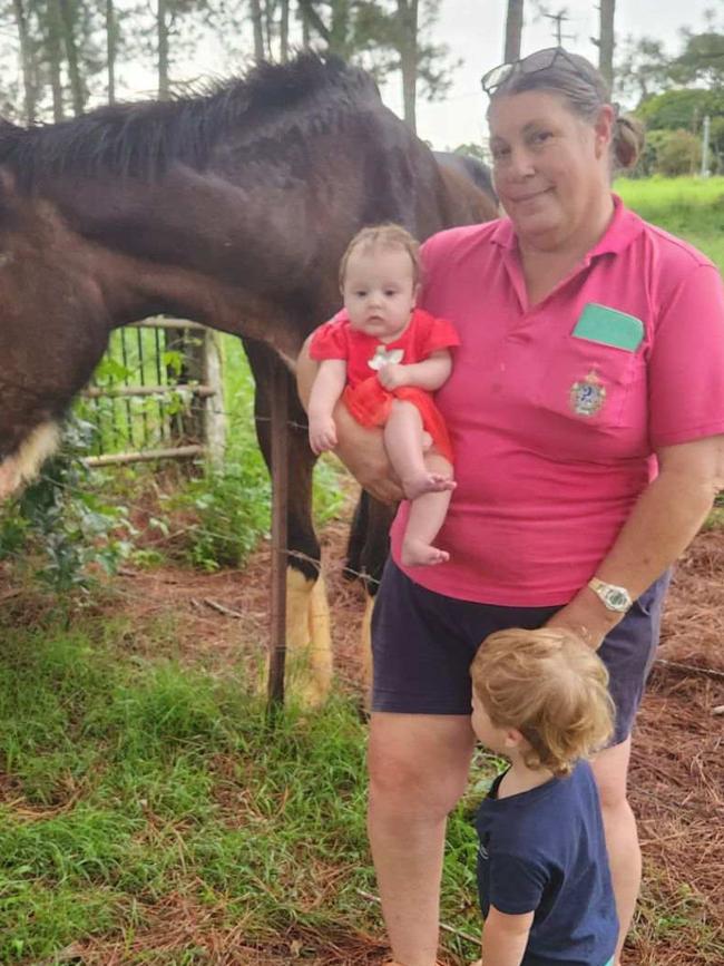 Ravenshoe grandma Jody McMurray looks after 4 month old Ariella and 2 year old Tyson for her daughter who has limited access to childcare in town. Picture: Jody McMurray