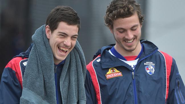 Brad Lynch and Zaine Cordy share a laugh. Picture: Jay Town