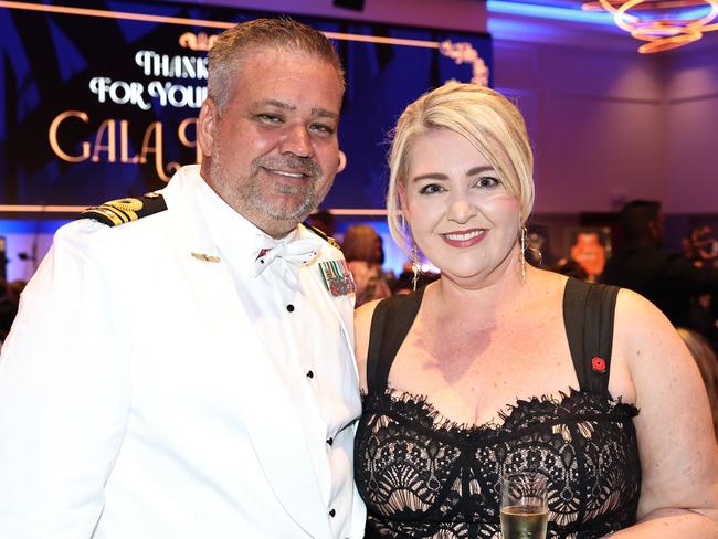 Lieutenant Commander Scott Wheeler and Vanessa Edwards attend the Cairns RSL sub branch annual Thank You For Your Service gala dinner, held at the Pullman International hotel. Picture: Brendan Radke