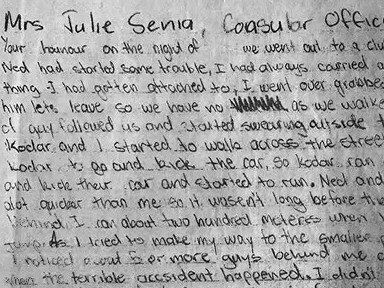 Hamzy’s handwritten letter to Australian Consular official Julie Senia.