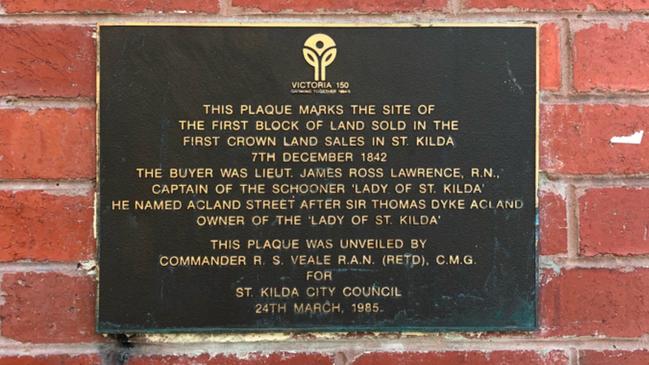 A plaque marks the spot of James Ross Lawrence’s original plot.