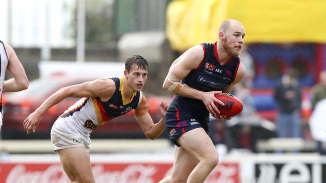 Uraidla Districts playing-coach Dean Terlich in action for Norwood. Picture: Sarah Reed