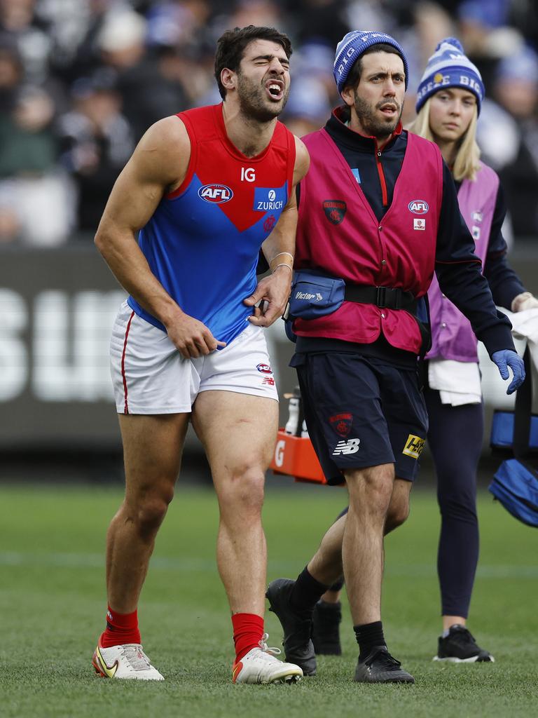 Petracca was in a bad way. Pic: Michael Klein