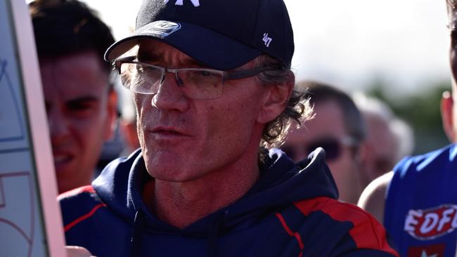 Dean Laidley coaching Maribyrnong Park in the EDFL. Picture: Jamie Morey