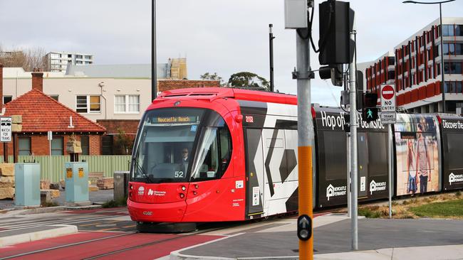 The Hunter Street light rail. Picture by Peter Lorimer.