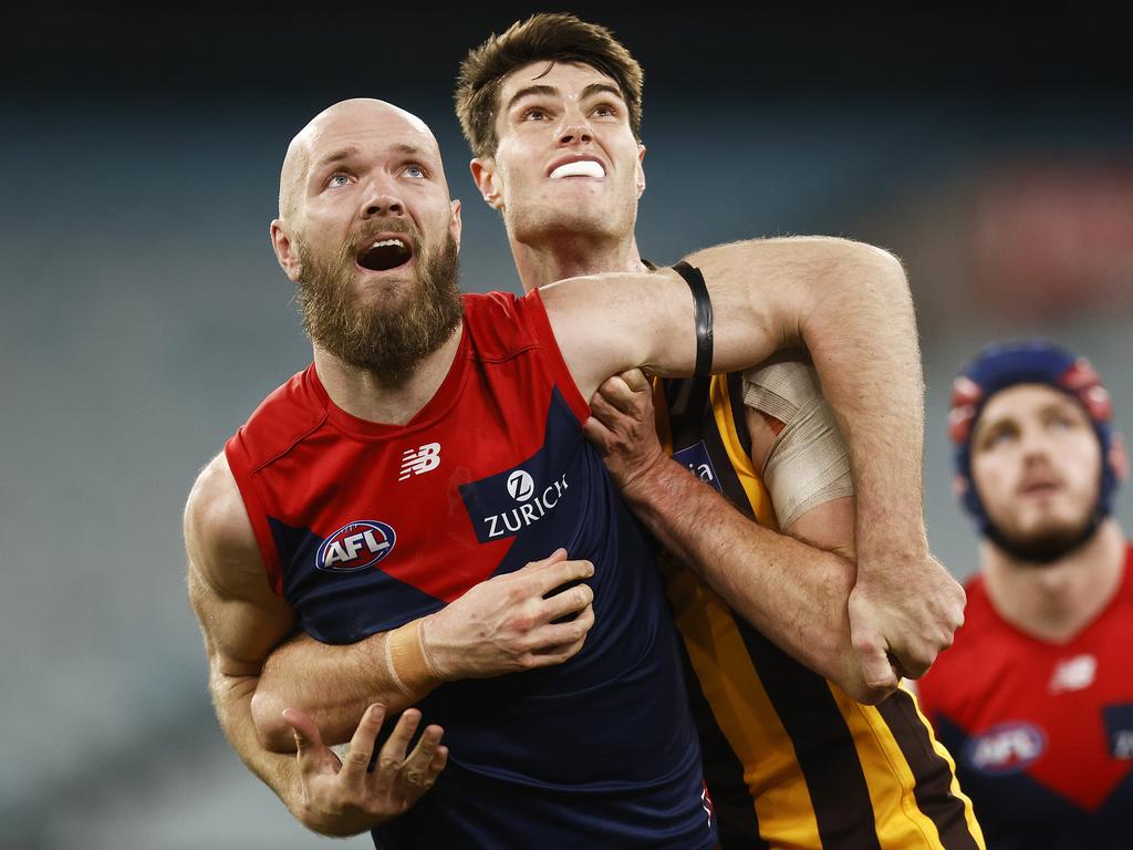 Melbourne star Max Gawn was lucky to avoid a Covid hotspot. Picture: AFL Photos/Getty Images