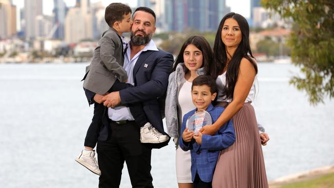 Leila Abdallah, who has won the mother of the year award with her husband Danny, and kids Alex, Michael and Liana. Picture: Ross Schultz