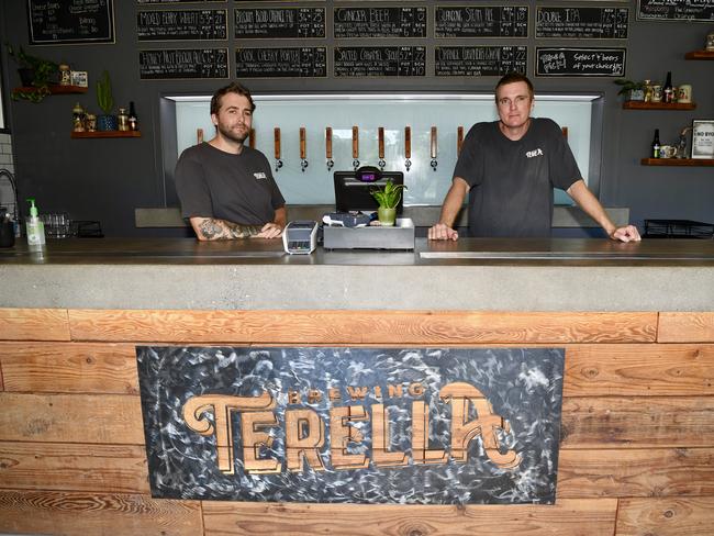 Torren Read and Brandt Bamford from Terella Brewing are remaining positive despite the downturn due to the virus.