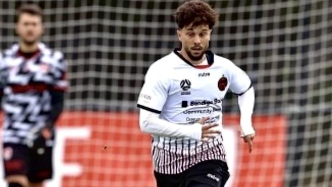 Leo Mazis in action for Dandenong Thunder. Picture: DTFC