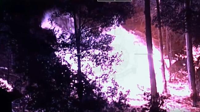 Queensland Police released Polair vision of the Lower Beechmont bushfire.