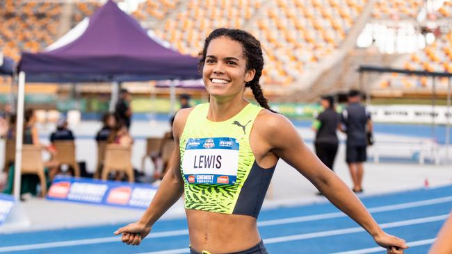 Queensland sensation Torrie Lewis wasn't happy with just one national title this weekend becoming only the third 18 year old in history to do the 100/200 double. PICTURE: CASEY SIMS