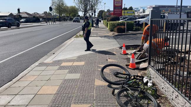 The crash between a car and a cyclist occurred at the Hungry Jacks in Clearview. Picture: Evangeline Polymeneas