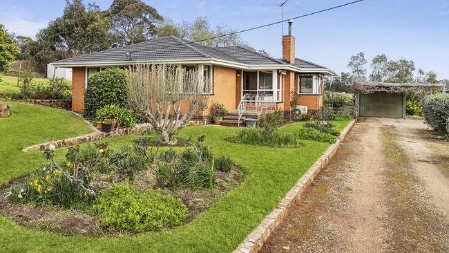 The three-bedroom house has views over the surrounding hills.