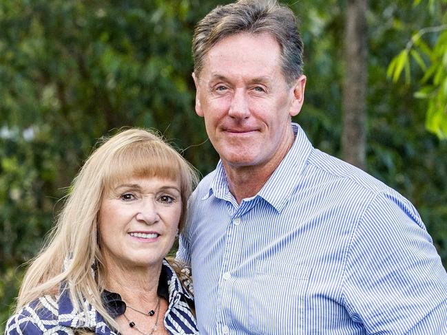 Logan City Council Mayoral candidate Darren Power with wife Lynne pose for a photograph, Saturday, March 28, 2020 (AAP Image/Richard Walker)