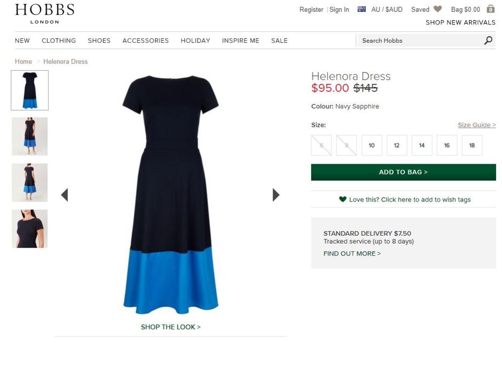 This dupe of Meghan’s $2k dress is on sale to Aussie shoppers for just $95. Picture: Supplied