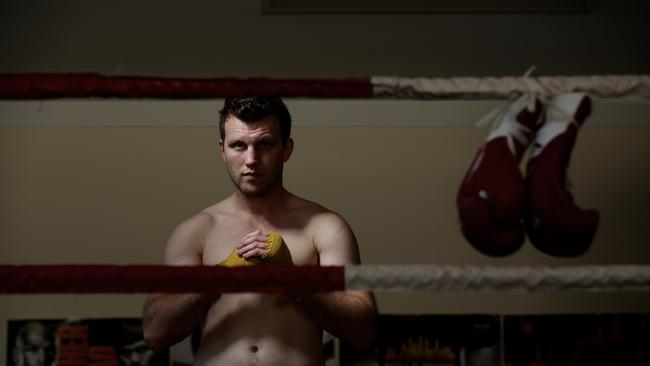 Boxer Jeff Horn is seen with his wife Joanna and child Isabelle during a  media opp at the Caxton Hotel in Brisbane, Wednesday, May 23, 2018. Jeff  Horn will face American Boxer