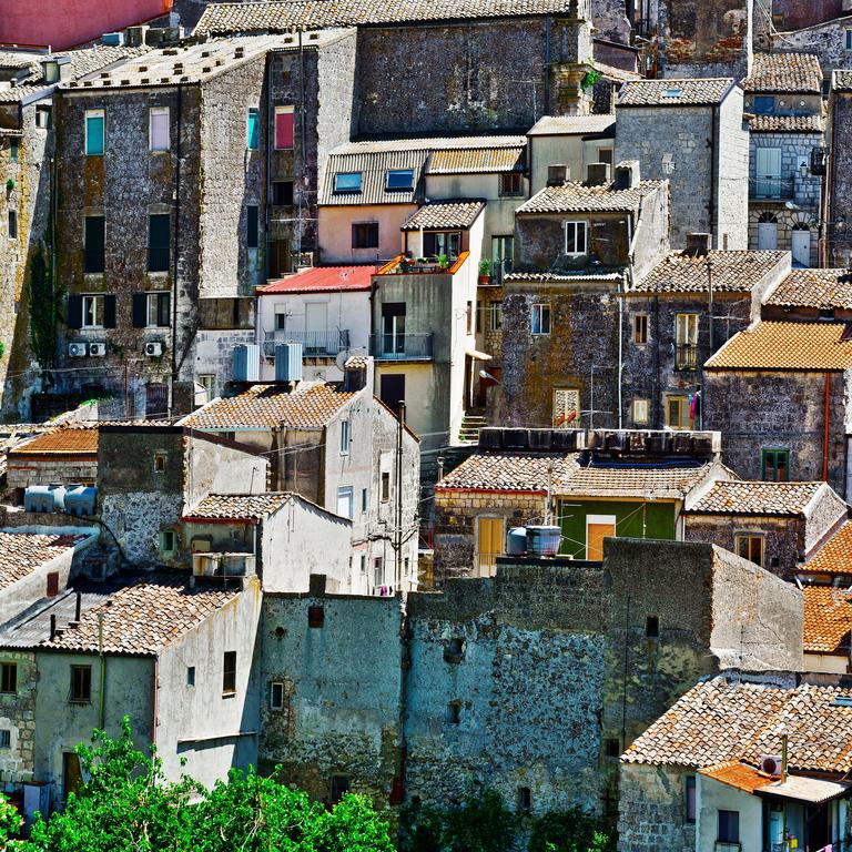 View to Historic Center City of Mussomeli in Sicily