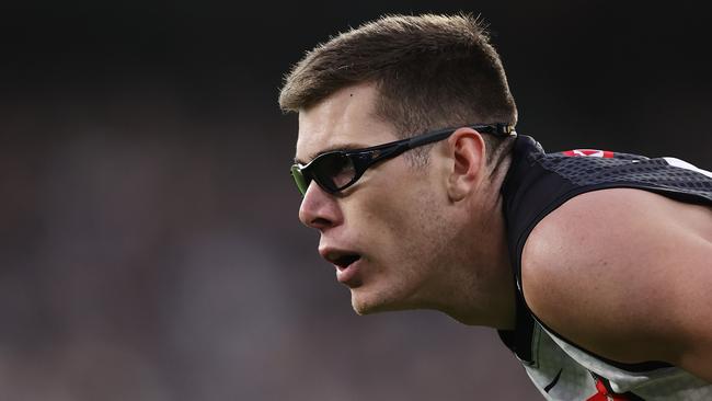 Cox now plays with glasses due to an injury to his eye. Pic: Michael Klein