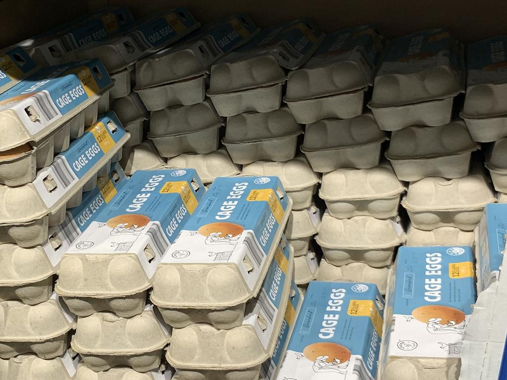 Eggs on display at Aldi. Customers may notice gaps in the egg range in store over the coming weeks. Picture: NCA NewsWire/Tertius Pickard